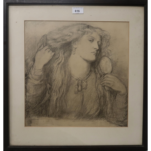 616 - AFTER DANTE GABRIEL ROSSETTI (ENGLISH 1828-1882)WOMAN COMBING HER HAIRPrint multiple, 36 x 37cmToget... 