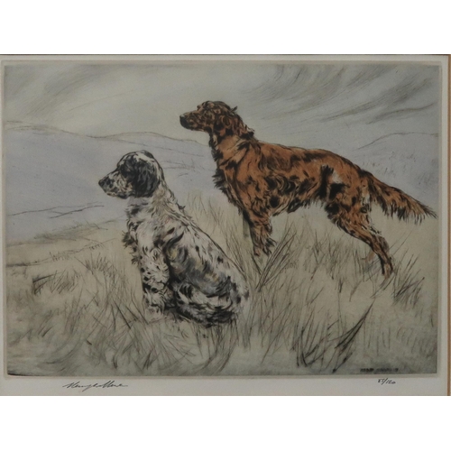 632 - HENRY WILKINSON (BRITISH 1912-2011)RETRIEVER WITH A DUCKEtching in colours, signed lower right, 30/1... 