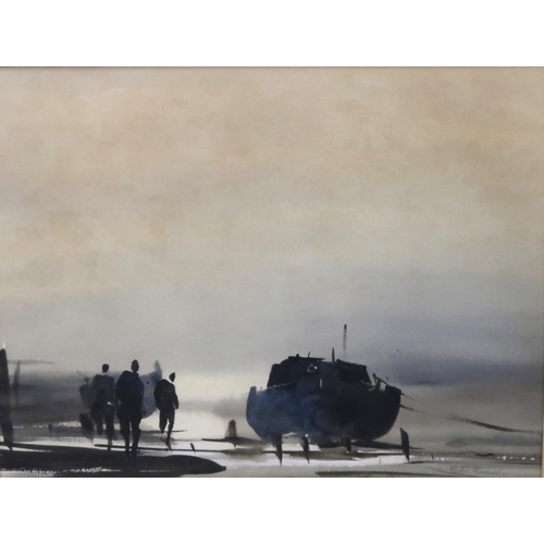 687 - PETER BURMAN (ENGLISH b. 1941) EARLY MORNING, PIN MILLWatercolour, signed lower right, 26 x 35cm Tog... 