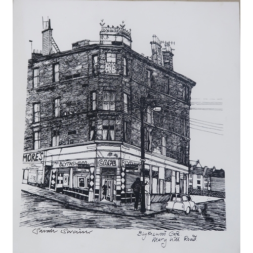 705 - SARAH SWAINCollection of print multiple with Glasgow views comprising Blythswood Cafe, The Universit... 