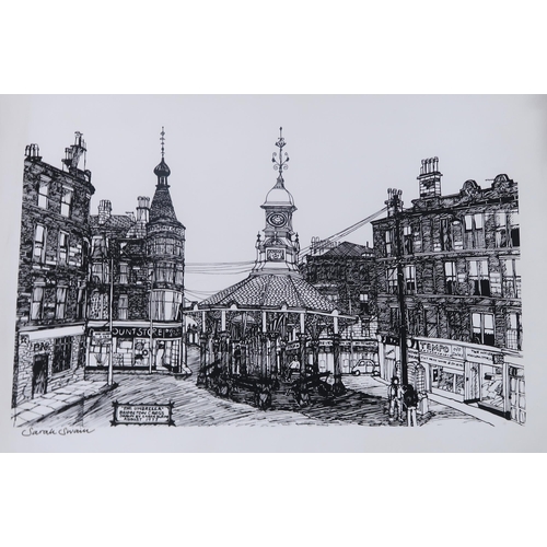 705 - SARAH SWAINCollection of print multiple with Glasgow views comprising Blythswood Cafe, The Universit... 