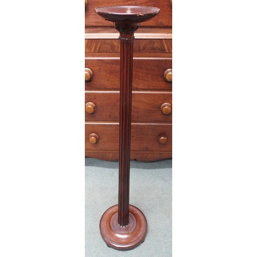 93 - A Victorian mahogany C Buckle of Warwick circular topped jardinière plant stand with reeded column o... 