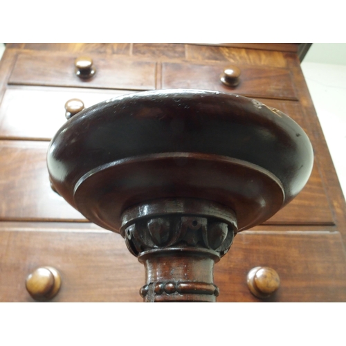 93 - A Victorian mahogany C Buckle of Warwick circular topped jardinière plant stand with reeded column o... 