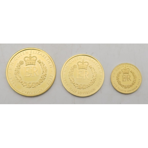 296 - SOVEREIGN COIN 8.08 grams, HALF SOVEREIGN COIN 4.04 grams AND QUARTER SOVEREIGN COIN 2.11 grams. Eli... 