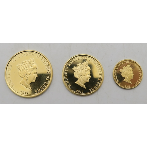 296 - SOVEREIGN COIN 8.08 grams, HALF SOVEREIGN COIN 4.04 grams AND QUARTER SOVEREIGN COIN 2.11 grams. Eli... 