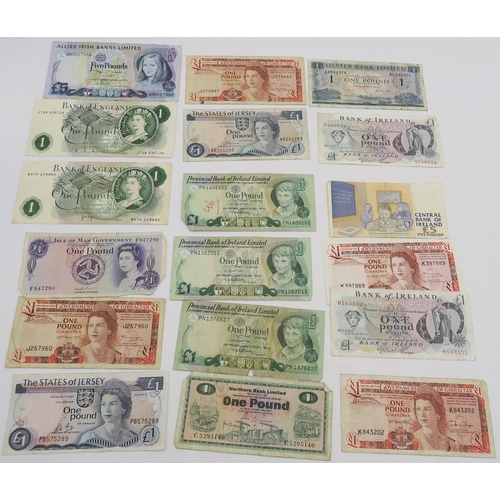 303 - BANK NOTES England, Isle of Man, Gibraltar, The States of Jersey, Northern Ireland, Ireland, Austral... 