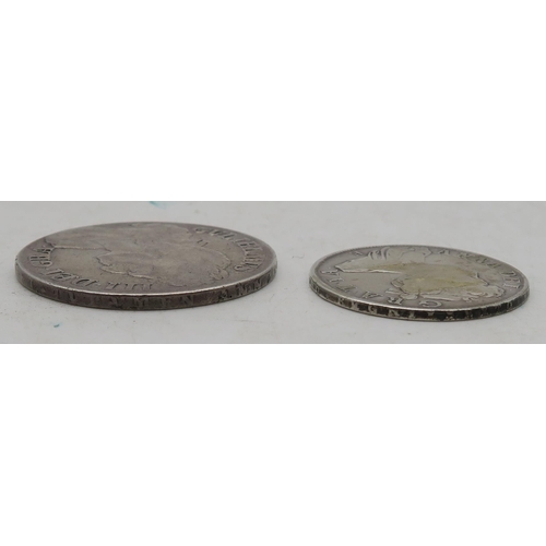 306C - WILLIAM III CROWN 1696  together with a Queen Anne 1/2 crown 1707 (2)