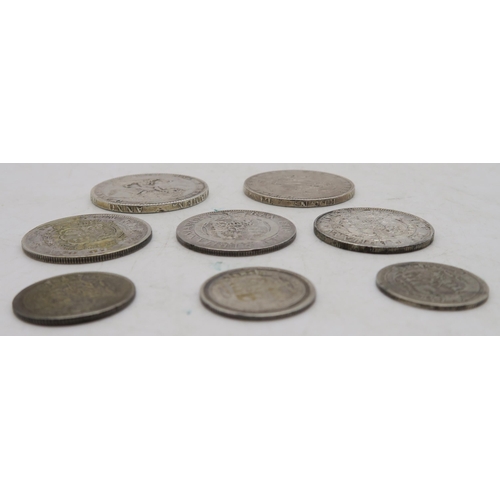 306D - GEORGE III CROWN 1819 and 1820 together with George III 1/2 crown 1817, 1818 and 1820 and three shil... 