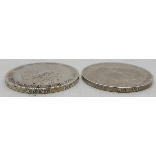 306D - GEORGE III CROWN 1819 and 1820 together with George III 1/2 crown 1817, 1818 and 1820 and three shil... 