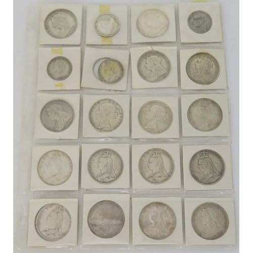 306F - A QUANTITY OF VICTORIA CROWNS, 1/2 crowns, florins, shillings and pence (40)