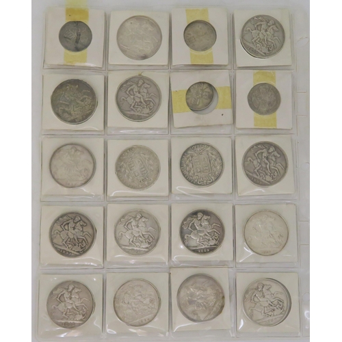 306F - A QUANTITY OF VICTORIA CROWNS, 1/2 crowns, florins, shillings and pence (40)