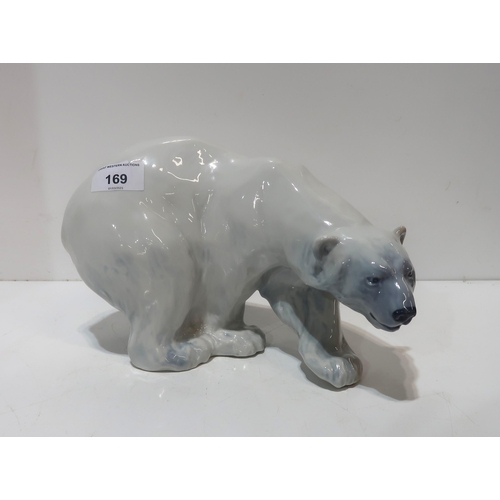 169 - A Royal Copenhagen model of a Polar Bear, in walking pose, printed backstamp, numbered 089