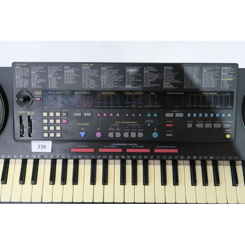 330 - YAMAHA PSS-790 keyboard synthesizer, inbuilt speakers, with stand