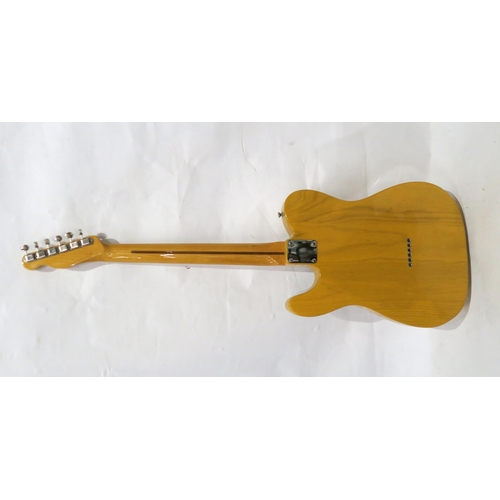 336 - FENDER TELECASTER electric guitar with fitted Fender hard shell guitar case and a guitar stand