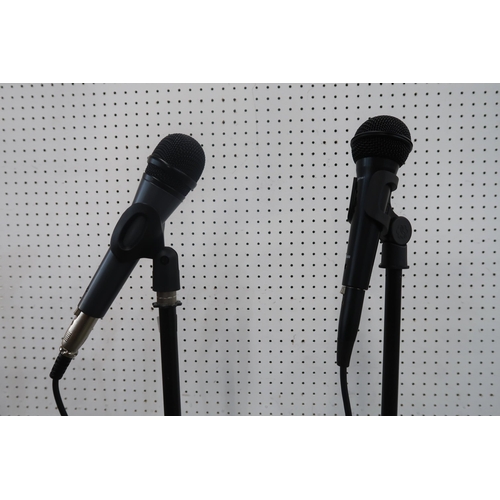 339A - SENNHEISSER e818 II dynamic microphone  and stand together with an Audio Spectrum AS-400 mic and sta... 