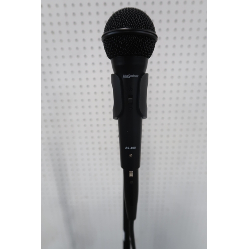 339A - SENNHEISSER e818 II dynamic microphone  and stand together with an Audio Spectrum AS-400 mic and sta... 