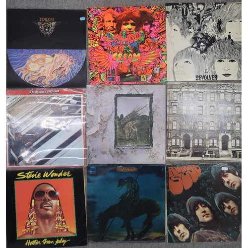 340 - VINYL LP RECORDS a collection of prog rock, rock, pop and folk music vinyl records with Led Zeppelin... 