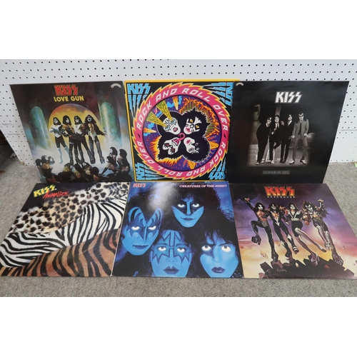 342 - KISS VINYL LP RECORDS, well looked after, with Hotter than Hell CAL 2007 Japanese pressing, Kiss CAL... 