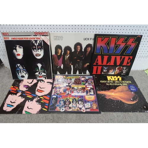 342 - KISS VINYL LP RECORDS, well looked after, with Hotter than Hell CAL 2007 Japanese pressing, Kiss CAL... 