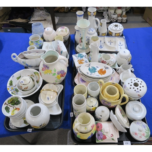 270 - A large collection of Radfords hand painted pottery, including vases, plates, posy holders, jugs, di... 