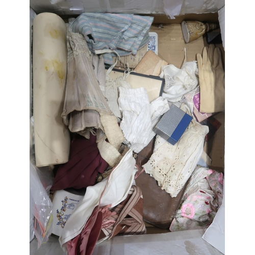 282 - A lot of cotton under garments, dolls clothes and miscellaneous items