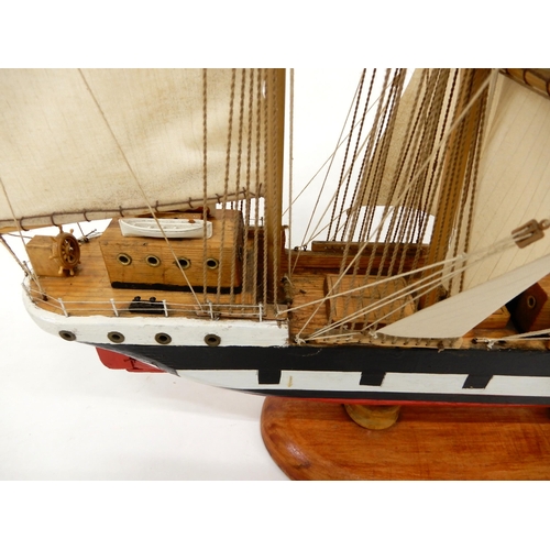 468 - A model ship of the tall ship Archibald Russell 1905 on stand, 66cm high x 82cm long x 25cm deep (26... 