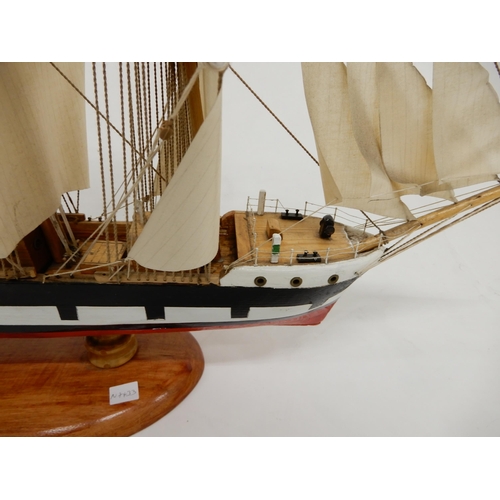 468 - A model ship of the tall ship Archibald Russell 1905 on stand, 66cm high x 82cm long x 25cm deep (26... 