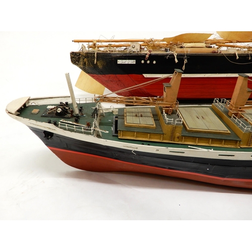 470 - A scratch built model of a tall ship 