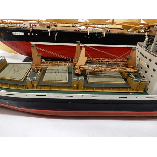 470 - A scratch built model of a tall ship 