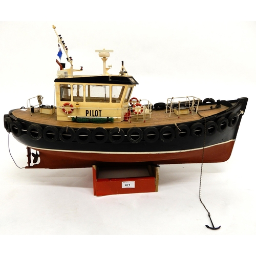 471 - A model boat of an Aberdeen Pilot Boat No2 fitted with battery motor, 50cm high x 74cm long x 27cm d... 