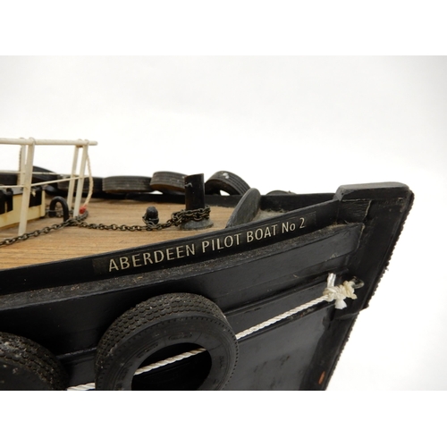 471 - A model boat of an Aberdeen Pilot Boat No2 fitted with battery motor, 50cm high x 74cm long x 27cm d... 