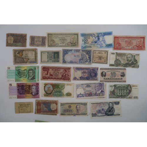 475 - BANK NOTES a collection of world wide bank notes with British, European, Asian, American and African... 