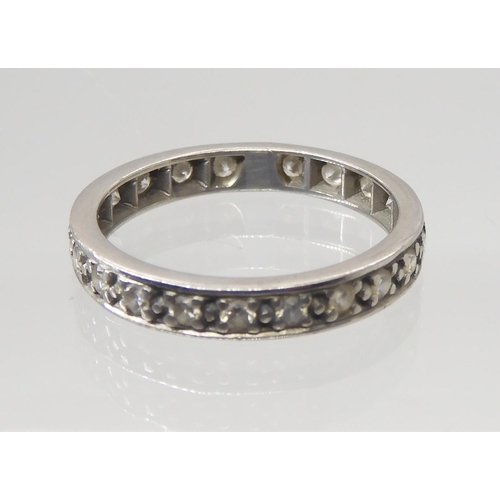 2782 - A FULL DIAMOND ETERNITY RINGset with estimated approx 0.42cts of brilliant cut diamonds, finger ... 