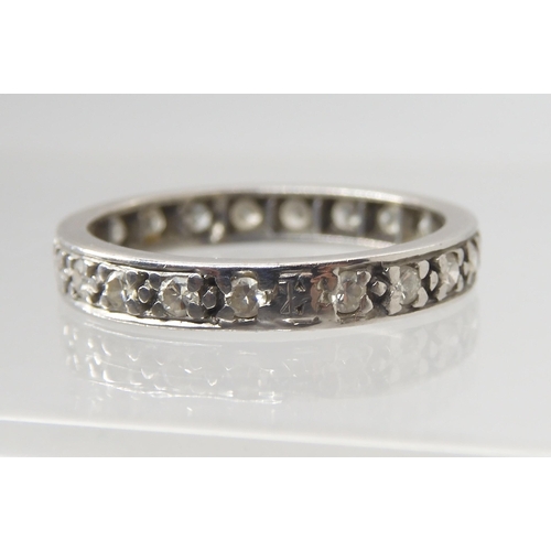 2782 - A FULL DIAMOND ETERNITY RINGset with estimated approx 0.42cts of brilliant cut diamonds, finger ... 