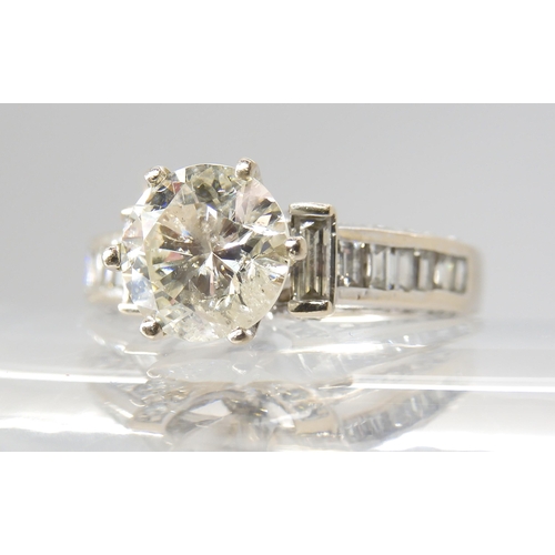 2788 - A SUBSTANTIAL DIAMOND DRESS RINGset with an estimated approx 2ct diamond set to the centre, with bag... 