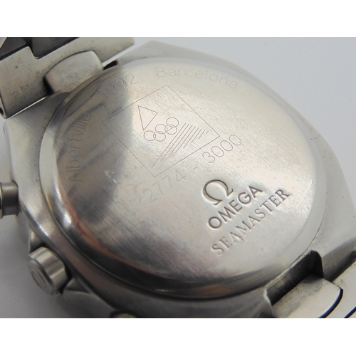 2909 - OMEGA SEAMASTER POLARIS OLYMPIA BARCELONA the octagonal case is inlaid with gold, the strap has gold... 