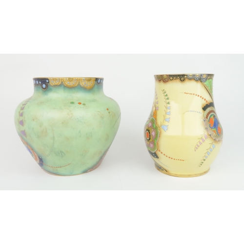 2160 - *WITHDRAWN - SEE LOTS 2160A & 2160B*TWO CARLTON WARE BELL PATTERN VASESone of bulbous form, with... 