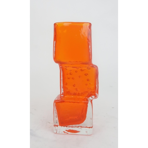 2182 - A GEOFFREY BAXTER FOR WHITEFRIARS DRUNKEN BRICKLAYER VASEin tangerine colourway, 21cm high... 