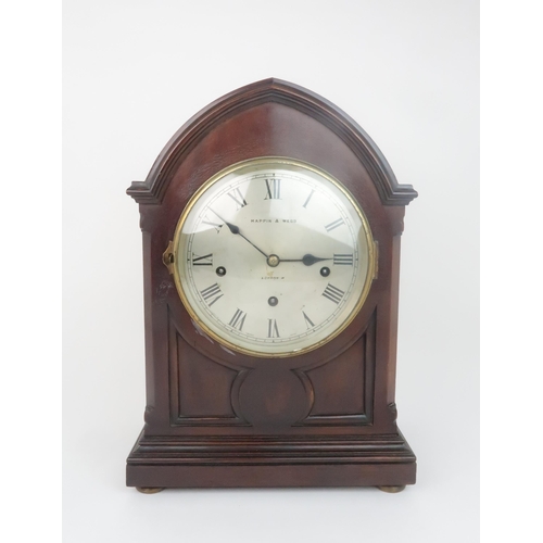 2202 - AN EARLY 20TH CENTURY MAPPIN AND WEBB BRACKET CLOCKthe silvered dial with roman numerals, with three... 