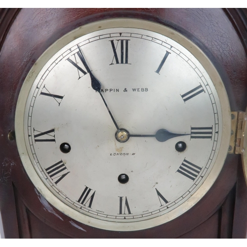 2202 - AN EARLY 20TH CENTURY MAPPIN AND WEBB BRACKET CLOCKthe silvered dial with roman numerals, with three... 