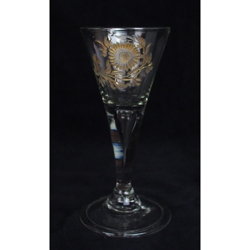 2206 - A COLLECTION OF ANTIQUE DRINKING GLASSESincluding two ribbon twist glasses, one with bell bowl, a fo... 