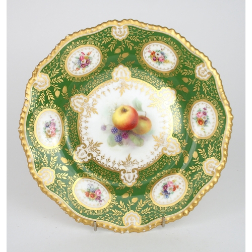2207 - A ROYAL WORCESTER CABINET PLATEpainted with a central cartouche of apples and blackberries, surround... 