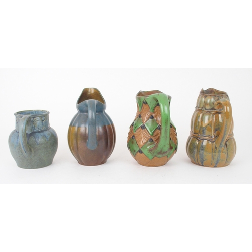 2220 - TWO EARLY 20TH CENTURY DENBAC FRENCH STUDIO POTTERY JUGSboth glazed and one decorated with chickens,... 