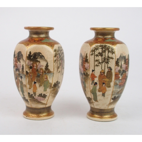 2369 - A SATSUMA HEXAGONAL KORO painted with Sennin, Kannon and other figures, with animal moulded handles ... 