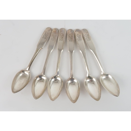 2454 - A CANTEEN OF 19TH CENTURY AUSTRIAN SILVER CUTLERYmakers mark IL, with possible retailers mark for W.... 