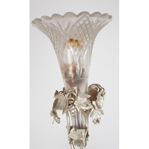 2456 - AN IMPRESSIVE VICTORIAN SILVER PLATED CENTREPIECEin the rococo revival style, naturalistically model... 