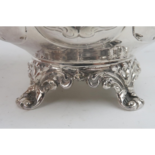2469 - AN EARLY VICTORIAN SILVER CREAM JUGby Samuel Hayne and Dudley Carter, London 1844, of lobed baluster... 