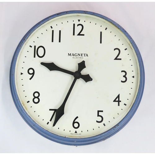 2561 - A VERY LARGE INDUSTRIAL, OR STATION,  WALL CLOCK BY MAGNETA, ELECTRICMade in England, with powder bl... 