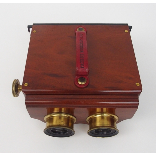 2568 - A MAHOGANY AND BRASS ACHROMATIC STEREOSCOPE SLIDE VIEWER BY SMITH, BECK & BECK OF 6 COLEMAN St.,... 