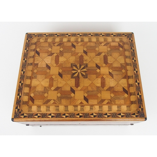 2569 - AN INTRICATE PARQUETRY-INLAID SPECIMEN WOOD WRITING SLOPE BY JOHN WALLACE OF GLASGOWWith an original... 